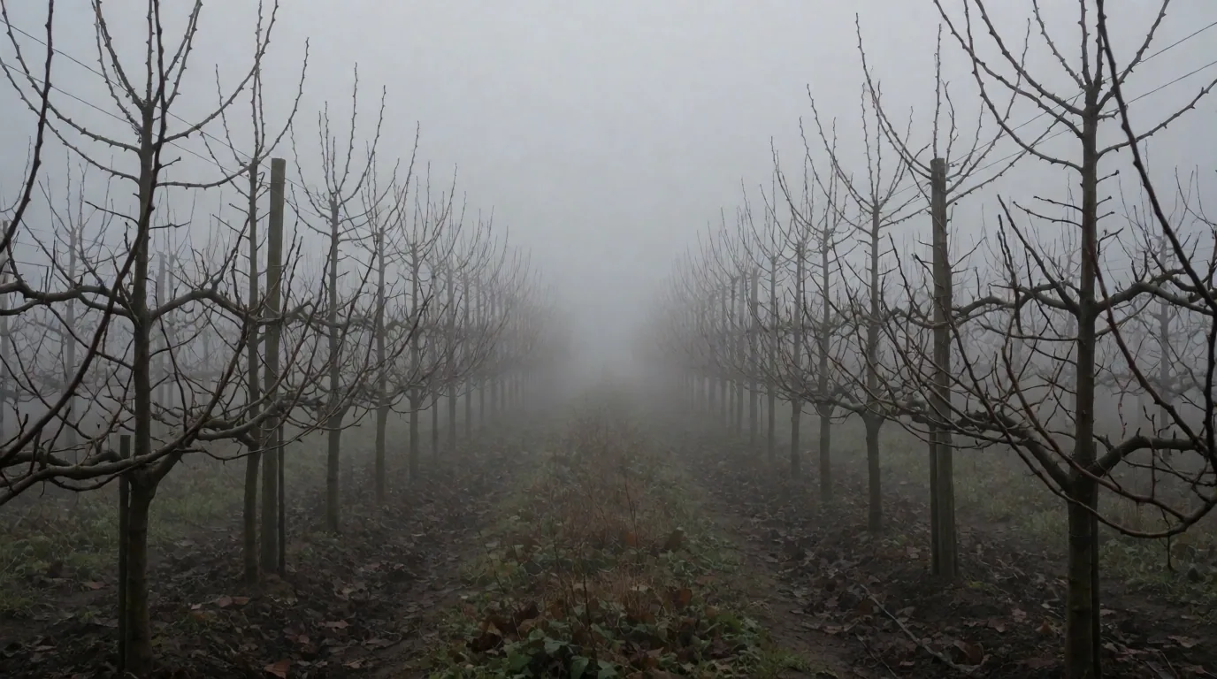 Atmospheric orchard landscape